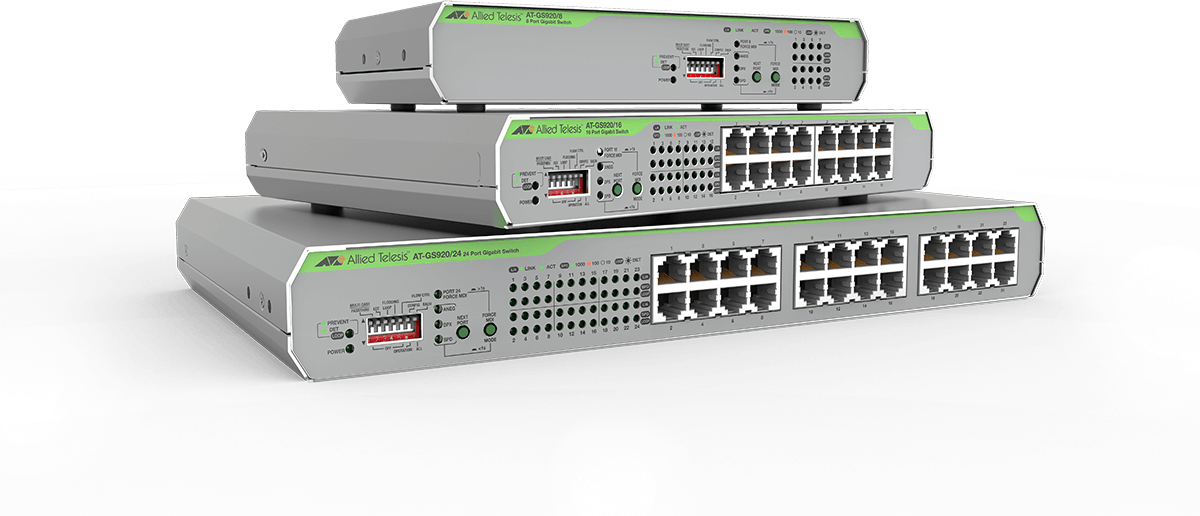AT-GS920 Series - Unmanaged Gigabit Switch (Loop Protection)
